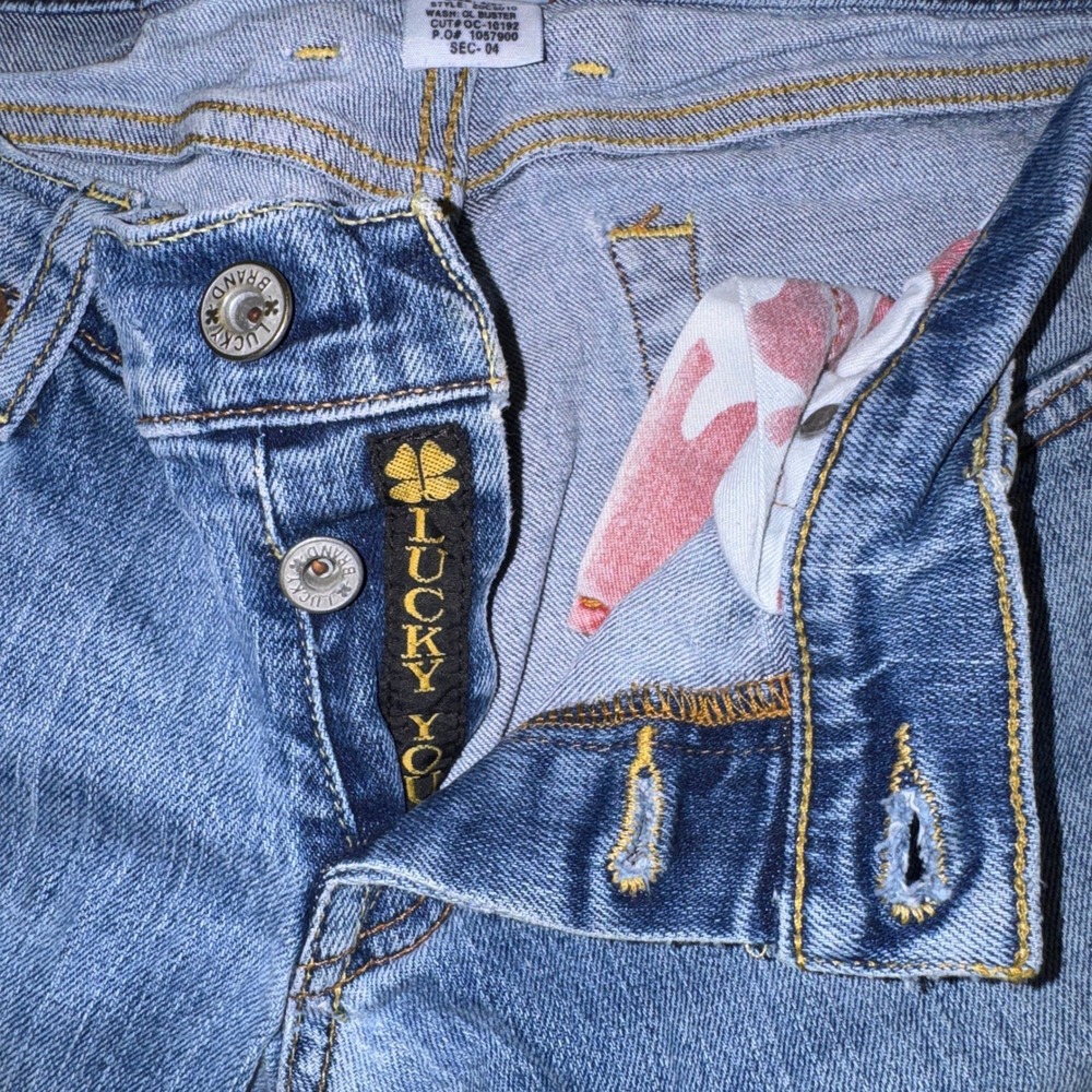 Lucky Brand Lil Maggie Jeans 4/27 Blue Flare Low Rise Button Fly Z0C5010 - Picture 4 of 14